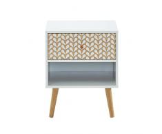 Baita Mesita de Noche, Blanco y Roble, L 40cm