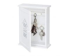 Relaxdays Caja para Llaves de Madera, diseÃ±o con Texto en inglÃ©s Sweet Home, para Colgar, 29 x 22 x 8 cm, Color Blanco