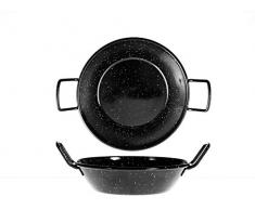 La Valenciana 18 cm Acero esmaltado sartén con 2 Asas, Negro
