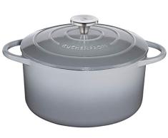 Küchenprofi Provence - Cazuela de hierro fundido (redonda, 24 cm), color gris