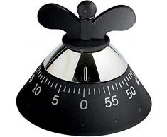 Alessi Kitchen Timer A09 B Temporizador de Cocina de Diseño con Movimiento Mecánico, Resina Termoplástica, Negro