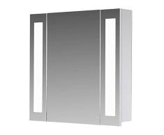 Eurosan Armario con Espejo, superplano, iluminaciÃ³n Frontal LED integrada, San Francisco