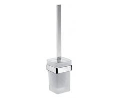 Emco 237578 Loft - Wall titular de cepillo de baÃ±o con un vaso de cristal esmerilado y mango cromado
