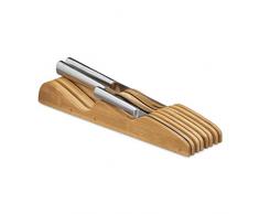 Relaxdays Reposacuchillos, para 7 Cuchillos, Organizador de cajÃ³n, BambÃº, 5 x 9,5 x 40 cm, 1 Ud, MarrÃ³n, Madera, Naturaleza, 9.5 x 40 x 5 cm