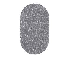 Relaxdays Alfombrilla Antideslizante BaÃ±eras y Duchas, Esterilla BaÃ±o Ovalada, 67x38cm, PVC, Gris