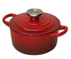 Le Creuset COCOTTE Redonda, Hierro Fundido, Cereza, 10 cm