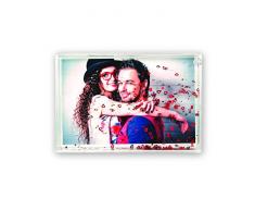 ZEP Marco de Fotos con Corazones, Acrílico, 17x12x3.5 cm