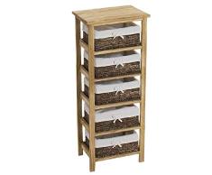 Dcasa Cajonera Madera 5 Cajones Almacenaje de Adornos Festivos ArtÃ­culos para el hogar Unisex Adulto, Color, Ãºnica