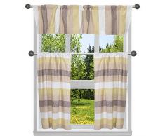 Home Maison - Juego de Cortinas y estantes, diseÃ±o de Rayas, Color Salvia, 58 x 15 cm