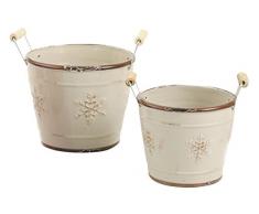 Villa dEste ZVILLA DESTE Set Jarrón 2 Uds. Xmas Blanco
