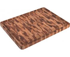 Tramontina Tabla de cortar de madera para la frente, madera de teca, 45 x 34 x 3 cm, con ranura para jugo para limpiar el cuchillo, gran superficie de trabajo