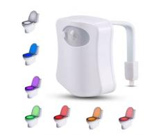 Parence.- Luz LED para Inodoro/Luz con Sensor de Movimiento para Inodoro y Baño/Luz Nocturna con 8 Colores Diferentes