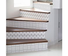 Stickers Adhesivos escalera carrelages | adhesivo adhesivo contremarche azulejos de cementoÂ âÂ Adhesivos contremarche carrelages | escalera cuadros de cemento adhesivaÂ âÂ AzulejosÂ âÂ 15Â x 105Â cmÂ âÂ 6Â bandas