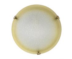 onli lámpara de techo de cristal degradado, color blanco y ámbar