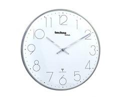 Technoline Moderna, Filigrana Radio Reloj de Pared con glasabdeckung arqueada y un Muy übersichtlichen Esfera, diámetro 35 cm, Efecto Cromo âÂ