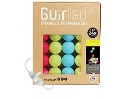 Guirnalda luminosa Bolas de algodón LED USB – cargador USB doble 2 A) – 3 intensidades – 24 bolas – Cóctel