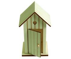 Artemio - Figuras Decorativas de Madera, 14 x 8,5 x 7 cm, diseño de casetas de Playa, 2 Unidades, Color Beige