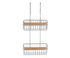 WENKO EstanterÃa del baño Zerbo 2 repisas - EstanterÃa de ducha, cesta de almacenaje, Acero inoxidable, 20 x 55.5 x 25.5 cm, Brillante