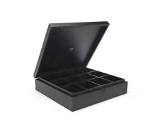 Bredemeijer 184008 Caja de TÃ© 12 Compartimentos Cerrado, BambÃº, Negro