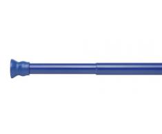 Ridder 551330-350 - Raíl telescópico para cortina de ducha (aluminio, 25 mm, 70 - 115 cm, muy estable), color azul