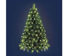 XMASKING Capa de Luces para árbol de Navidad de 3,8 x 2 m, 195 LED Blanco cálido, Cable Verde, decoración árbol, Luces para árbol