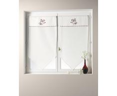 Homemaison Cortina Casa - Par de visillos con Solapa Bordada y festoneada Marfil, 100% poliéster, Marfil, 60 x 120 cm