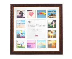 Inov8 16 x 40,64 cm Insta-Frame Marco para Instagram 13/de estampado a cuadros de fotos con paspartú blanco y negro con borde, Ripple marrón