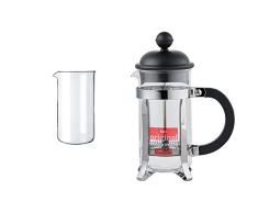 Bodum 1508 Vaso de repuesto, 8 tazas, 1,0 L, 34 oz, DiÃ¡metro 9,6 cm, Alt. 18 cm & 1913-01 Cafetera Ã©mbolo, Negro
