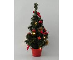 Best Season Árbol de Navidad, 10 ledes de luz cálida Decoración, plástico, verde, 18 x 18 x 45 cm