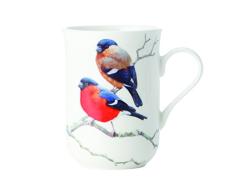 Maxwell & Williams Birds of The World Becher Dompfaff, Geschenkbox, Porzellan, PBW1050 Vaso, Porcelana, Blanco, Rojo, 10.5 x 7.5 x 10.5 cm
