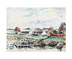 Villeboeuf Landscape Friesland Natherlands Painting Art Print Canvas Premium Wall Decor Poster Mural Paisaje Pintura pared Pï¿½ster