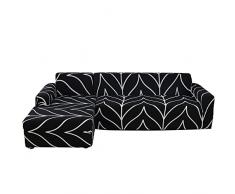 jianyana Fundas para SofÃ¡s Chaise Longue 2 Piezas, Fundas Sofas Cheslonge Ajustables Cubre Sofa de Forma L (3 plazas + 3 plazas)