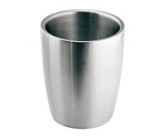 InterDesign Forma vaso para cepillo de dientes | Soporte cepillo dientes con diseño moderno | Práctico porta cepillos en materiales de calidad | Acero cepillado
