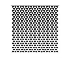Vaessen Creative Carpeta de Embossing, Corazones Pequeños, para Agregar Textura y Dimensión a Proyectos de Manualidades con Papel, 15 x 15 cm
