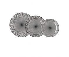 Quid Miami Vajilla completa moderna de porcelana para 6 personas (18 piezas)|Platos llanos, Platos hondos, Platos postre