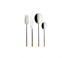 Villeroy & Boch Ella Cubertería, Para hasta 6 personas, 24 piezas, acero inoxidable, parcialmente bañada en oro