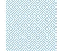 Venilia Lámina adhesiva | Celia azul Estampado retro Azul | 67,5cm x 1,5m, Espesor 95μ | Vinilo autoadhesivo para muebles o cocina, decorativas papel pintado pared|PVC sin ftalatos|Fabricado en UE