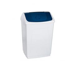 Denox DEN135 Papelera con Tapa basculante 55 litros, Azul, 55 L