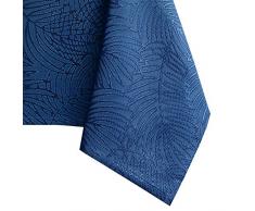 AmeliaHome Mantel con Efecto Loto Resistente al Agua poliÃ©ster Azul Marino Gaia 140x140 cm Redondo