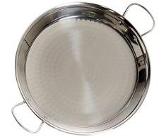 La Valenciana - Paellera (24 cm, Acero Inoxidable 18/10), Color Negro, Negro, 26 cm