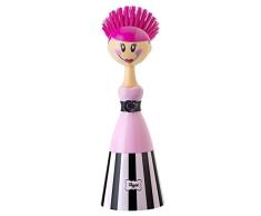 VIGAR Dolls Stripes Cepillo Lavaplatos, Rosa 7,5x7,5x24,5 cm