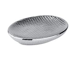 Wenko Dakar Jabonera, Cerámica, Plateado, 9.7 x 13.5 x 3 cm