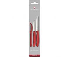 Victorinox Swiss Classic GemÃ¼semesser-Set mit SchÃ¤ler, 3-Teilig, Rot Cuchillo, Acero, Rojo