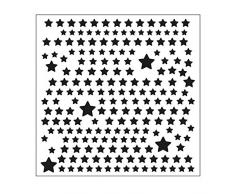 Vaessen Creative Plantilla, Estrellas, para Agregar Patrones de Colores y Texturas a Proyectos de Manualidades con Papel, Blanco, 15 x 15 cm