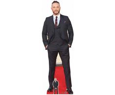STAR CUTOUTS Tom Hardy Smart Suit y Corte de Pelo con Escritorio Mini Recorte de cartÃ³n, Multicolor, 175 cm 6ft Tall