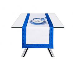 Excelsa Ocean Mantel Runner, AlgodÃ³n, Color Blanco y Azul, 45Â X 140Â 