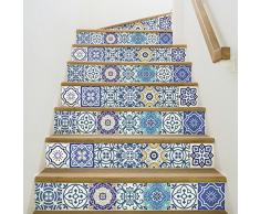 Stickers Adhesivos escalera carrelages | adhesivo adhesivo contremarche azulejos de cementoÂ âÂ Adhesivos contremarche carrelages | escalera cuadros de cemento adhesivaÂ âÂ AzulejosÂ âÂ 15Â x 105Â cmÂ âÂ 6Â bandas