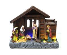 Shatchi Navidad LED casa Set de Belén Musical de Navidad decoración para el hogar con Luces y música