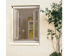 madecostore Mosquitera para Ventana, Tela Aluminio, Blanco, L80 x H130cm