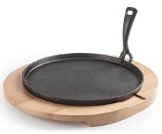 IBILI 627030 Plato hierro fUNdido + base madera 30 CM